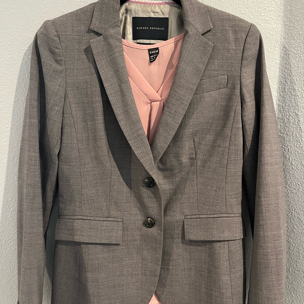 Banana Republic blazer with shirt.